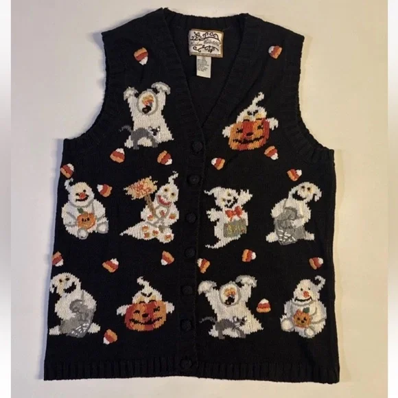 Vintage Heirloom Collectibles Halloween Sweater Vest Women’s Size Small - Picture 1 of 4